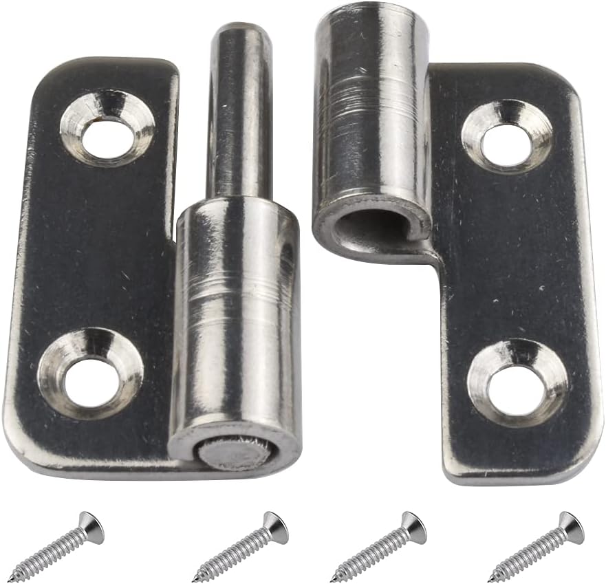 6Pcs 1.5" Detachable Hinge, Small Slip Joint Flag Hinges, Lift Off Detachable Door Hinges, 304 Stainless Steel, Left Handed
