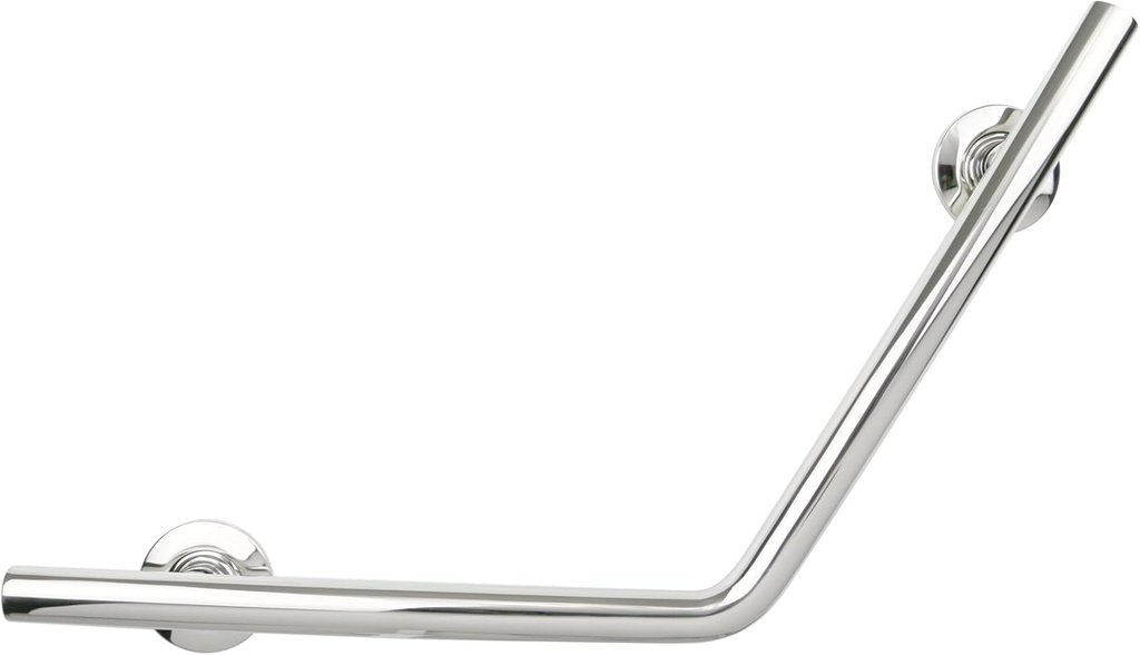 Seachrome 16" x 16" Lifestyle & Wellness® Angled Wedge Wall Mount Bathroom Shower Grab Bar, 1 ¼" Diameter, Polished Finish