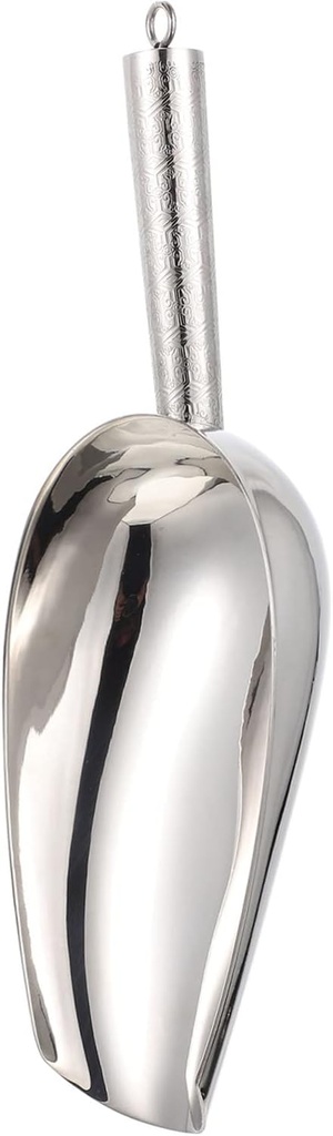 Stainless Steel Ice Scoop Non-Stick Finish Multi-Functional Kitchen Gadget for Ice Flour and Candy for Parties and Bars 10 oz Capacity