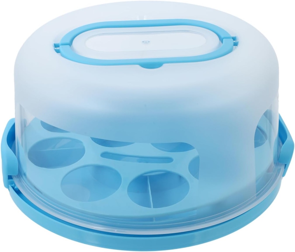 PRETYZOOM 10 Inch Thick Cake Box Round Cake Carrier Handles Pp Material Bakery Cupcake Box Food Storage Container Locking Lid