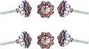 Perilla Home Set of 6 Drop Design Melon Knobs Decorative Round Knobs for Home Kitchen Cabinet Vintage Hardware Cupboard Door Dresser Wardrobe Drawer Pulls