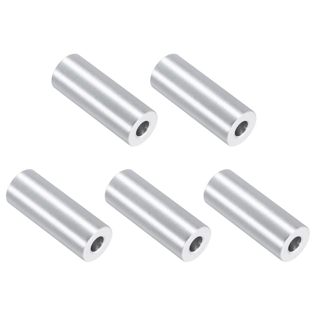 uxcell 5Pcs Aluminum Spacers, 3/4" OD x 5/16" ID x 2"L Screw Standoff Brushed Finish Unthreaded Metal Round Spacer, Unthreaded Standoff Bushing for M8 Screw Bolts
