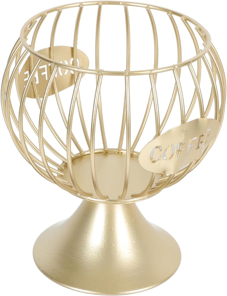 Wrought Iron Snack Storage Basket Organizer for Kitchen Counter Small Golden Fruit and Vegetable Holder and Easy to Clean Stylish Desktop Decor