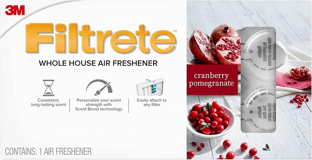 Filtrete Whole House Air Freshener for AC Furnace Air Filter, Cranberry Pomegranate