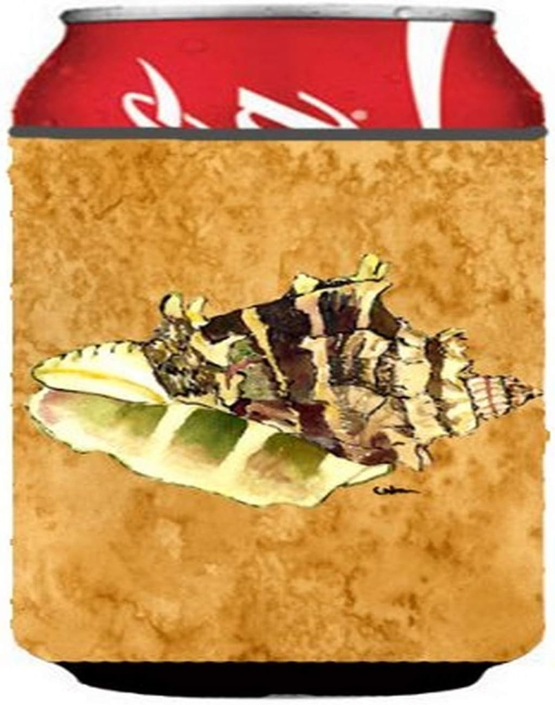 Caroline's Treasures 8658CC Shell Can or Bottle Hugger Cooler Washable Drink Sleeve Collapsible Beverage Insulated Holder, Can Hugger, Multicolor