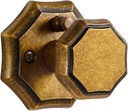 1 Pack Antique Brass Privacy Door Knobs Aged Brass Octagonal Interior Closet Hallway Interior Vintage Door Knob