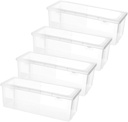 Healifty 4pcs Airtight Food Storage Containers Sealed Crisper Box Freezer Containers for Spaghetti Beans