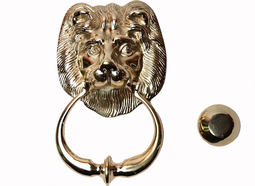 Lion Faced Door Knocker – Traditional Style Door Accessory for Front Door, Gate, or Entrance Décor, Suitable for Home and Office Use (Pack of 2)
