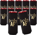 Forty AF Can Coolers, Set of 12-40th Birthday Favors and Party Decorations for Men and Women