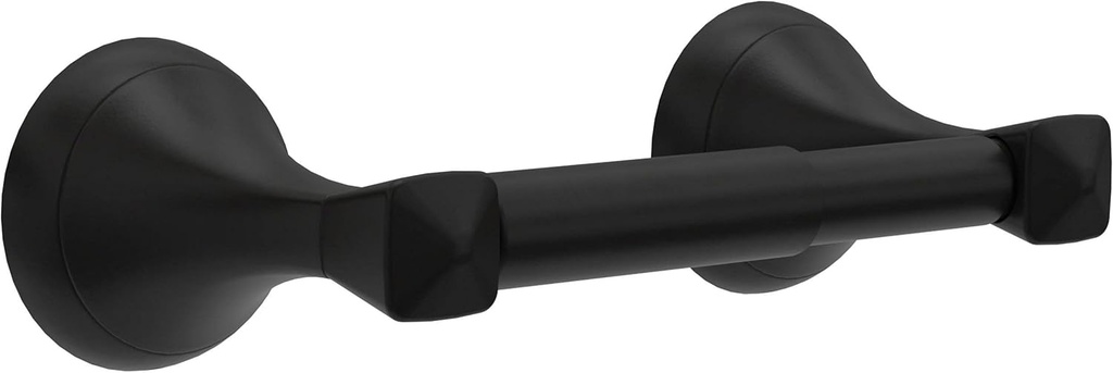 Delta Esato (1-Pack) Toilet Paper Holder Matte Black Tissue Roll Spring-Loaded Rod| Bathroom Decor | Organizers and Storage | Wall Mounted Accessories ESA50-MB