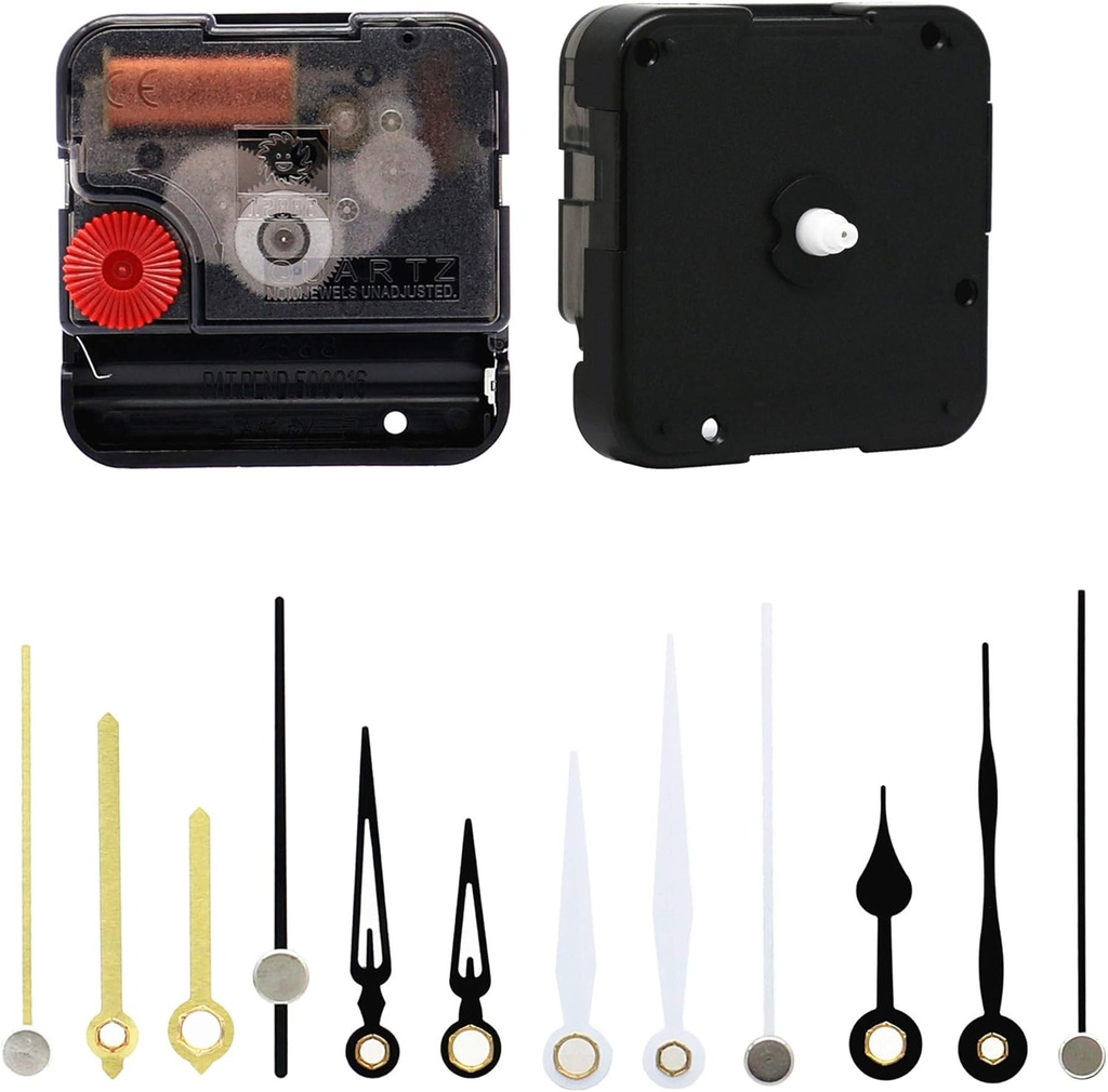 12888 Youngtown Snap in Type 4.5mm Hour Shaft Length Continuous Sweep Quartz Clock Movement,8mm Total Shaft Length (D Hands)