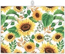 Summer Sunflowers Dish Drying Mats 18x24 Inch,Leaves Dish Pad Drying Rack Mat for Kitchen Counter Ultra Absorbent Microfiber Dishware Coffee Maker Bar Countertop Decor