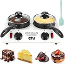 CTJ Chocolate Melting Pot 86°F-185°FTem Control Electric Chocolate Tempering Machine with Silicone Spatula for Melting Chocolate, Butter, Nacho Cheese, Candies, Cream and Warm Coffee, Milk