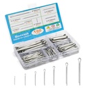 180 Pcs Cotter Pins Assortment Kit, 7 Sizes Spring Fasteners Hardware Straight Pins, Hitch Pin for Trailer Locking, Clamps, Lawn Mowers, Trucks, Engine Repair in Towing Clips
