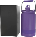 Sports Water Bottle 128 oz/One Gallon (Straw Lid), Leak Proof, Vacuum Insulated Stainless Steel, Hot Cold, Double Walled, Thermo Mug, Metal Canteen Growler Jug