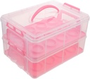 PRETYZOOM Transport Multi-layer Cupcake Carrier Box Handle Versatile Cupcake Containers for Safe Cake Packing for Parties and Events Design