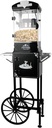 10oz Popcorn Machine with Cart, 10oz Popper Stainless-Steel Kettle & Warming Light, Makes Up to 48 Cups, Ideal for Family Gatherings, Movie Theaters & Amusement Parks, Black