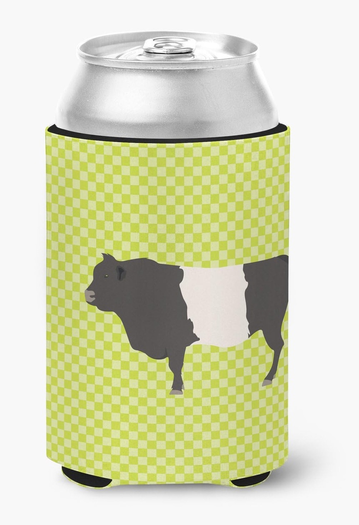 Caroline's Treasures BB7657CC Belted Galloway Cow Green Can or Bottle Hugger Cooler Washable Drink Sleeve Collapsible Beverage Insulated Holder, Can Hugger, Multicolor