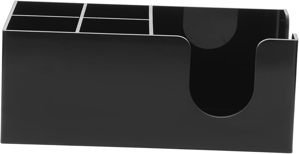 Garneck Bar Storage Rack Tea Bags Coffee Candy Drink Container Drink Dispenser Tissue Dispenser Cup Holder Countertop Organizer Tea Storage Organizer Practical Tea Bag Holder Acrylic Black