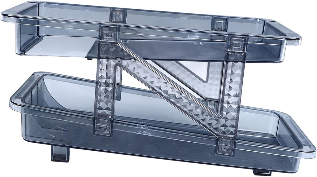 Rolling Soda Can Organizer for Refrigerator, Auto Adjustable Width Can Dispenser for 10 Standard Cans, Fridge Organizer Bins for Kitchen, Countertops, Blue