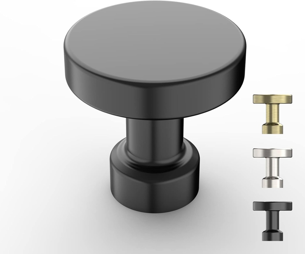 10 Pack 1.2 Inch Matte Black Cabinet Knobs Black Drawer Knobs Kitchen Cabinet Knobs Round Cabinet Knobs Black Knobs for Cabinets Dresser Knobs Knobs for Dresser Drawers