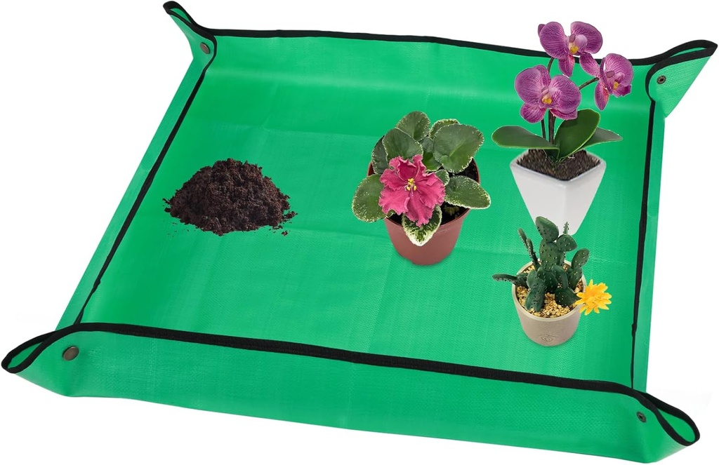 30" X 30" Large Plant Repotting Mat for Indoor Plants Potting Soil, Foldable Waterproof Plant Repotting/Potting Tray, Potting Mat for House Plants Succulents Gardening Tools Gifts for Gardener