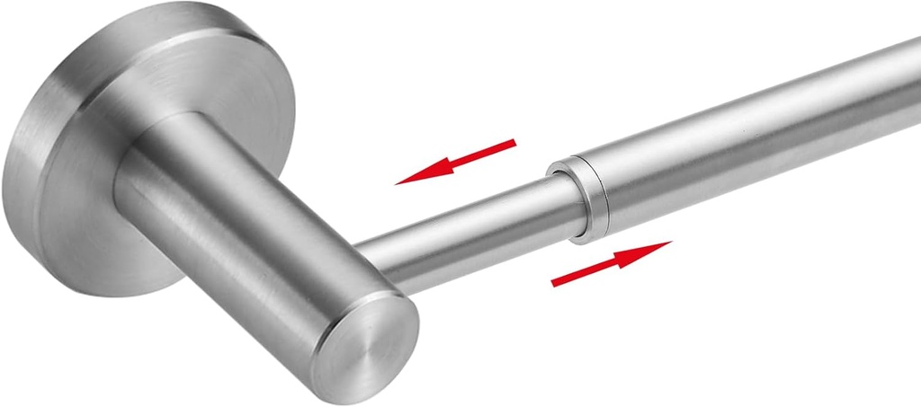 BESy Adjustable 15 to 26 Inch Single Bath Towel Bar for Bathroom SUS304 Stainless Steel Towel Holder, Wall Mount with Screws Hand Towel Bar Rod Hotel Style, Brushed Nickel