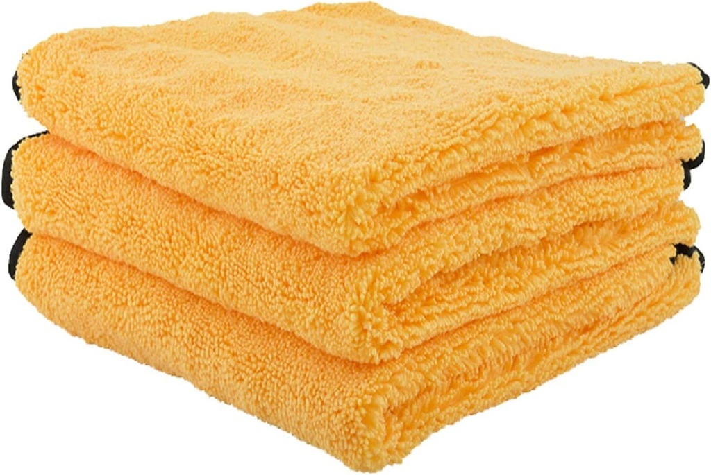 Chemical Guys Professional Grade Premium Microfiber Towels for Cars, Gold, 16" x 16", Ultra-Soft and Scratch-Free Car Detailing Cloths for Trucks, Motorcycles, and More - 3 Pack