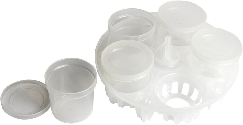 Instant Pot Yogurt Cups and Pressure Sterilization Rack, 6-Oz Dessert Cups with Lids, Bottle Sterilizer, Non-Toxic, BPA-Free Plastic, Clear