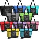 Paterr 10 Pcs Christian Tote Bags Bulk with Pocket Zipper for Women Bible Religious Christmas Church Gifts(Colorful,Encouraged)