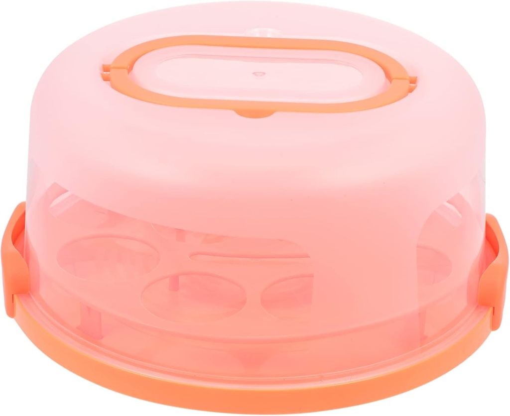 GARVALON Portable Thickened Cake Storage Box with Buckle Lock and Tray Transparent Dessert Carrier for Birthday Cakes and Cupcakes Leak Resistant for Easy Transport