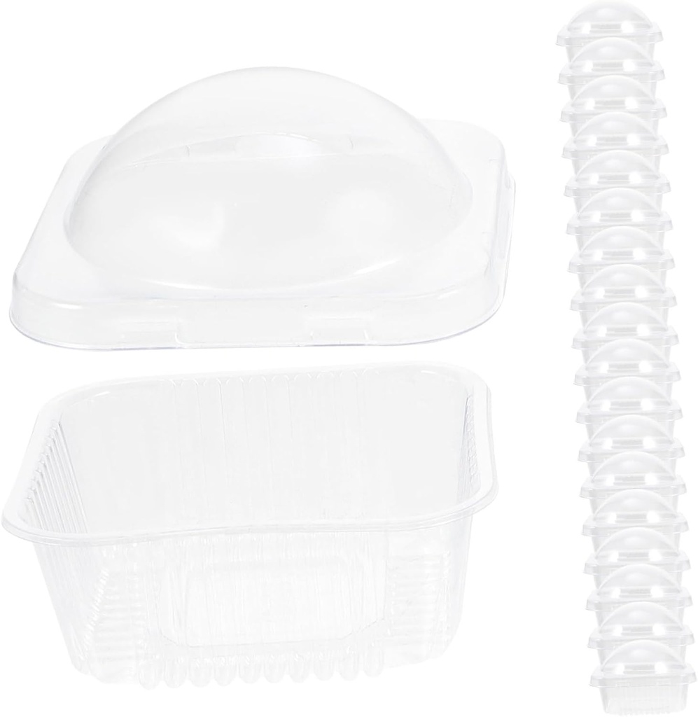 50pcs Thickened Transparent Round Cake Holders Airtight Bakery Containers for Cupcake Display and Transport Desserts Snacks and Candy Storage