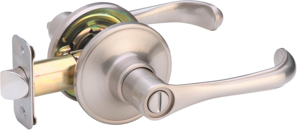 J-Series by Schlage Torino Door Lever with Standard Trim, Bed & Bath Privacy Lock, Satin Nickel, J40 TOR 619