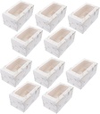 10pcs Cupcake Boxes Marble Paper Containers for Sturdy Bakery Packaging for Weddings Parties and Celebrations Food-grade Material
