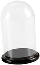 Amosfun 1pc Glass Bell Jar Cover Round Cake Carrier Wedding Tabletop Centerpiece Dome Cloche Dome Base Mini Display Dome Cloche Clear Lids Display Case Dome Transparent Baking Random Color
