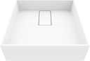 VIGO Bryant 15"L x 15"W x 5"H Over the Counter Matte Stone Square Vessel Bathroom Sink in White -VG04021