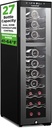 NutriChef PKCWCDS275 Dual-Zone Wine Cooler, 27-Bottle Refrigerator, Digital Touch Button Control with Air Tight Seal, Adjustable Temp 41-64F, Freestanding Cooler, Black