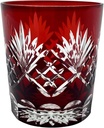 Ruby Red Fancy Hand Cutting Wine Glass, Gift Boxed 10 Oz Handmade Old Fashioned Glass