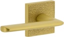 Viaggio QADMLTBRZ_DD Motivo Solid Brass Non-Turning Two-Sided Dummy Door Lever Set with Brezza Lever and Quadrato Leather Backplate - Satin Brass
