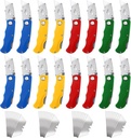 16Pcs Folding Utility Knife with 40Pcs Replacement Blades, Retractable Box Cutter Knife Heavy Duty Work Knife for Cardboard, Boxes and Cartons