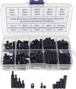 240PCS M2.5 Nylon Hex Spacer Standoffs Screws Nuts Assortment Kit;Male-Female(Black)