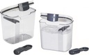 Progressive International Prepworks ProKeeper 2- Piece Kitchen Clear Food Baker's Kitchen Storage Organization Canister Set (Powdered Sugar 1.4-Quart)