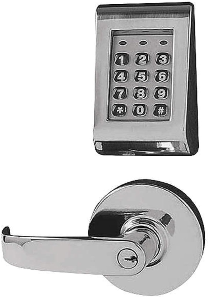 Sargent Keypad Series Satin Chrome Stand Alone Entry with Cylindrical Lock, 2-3/4" Backset Standard, 1-3/4" Door Thick (Pack of 1)