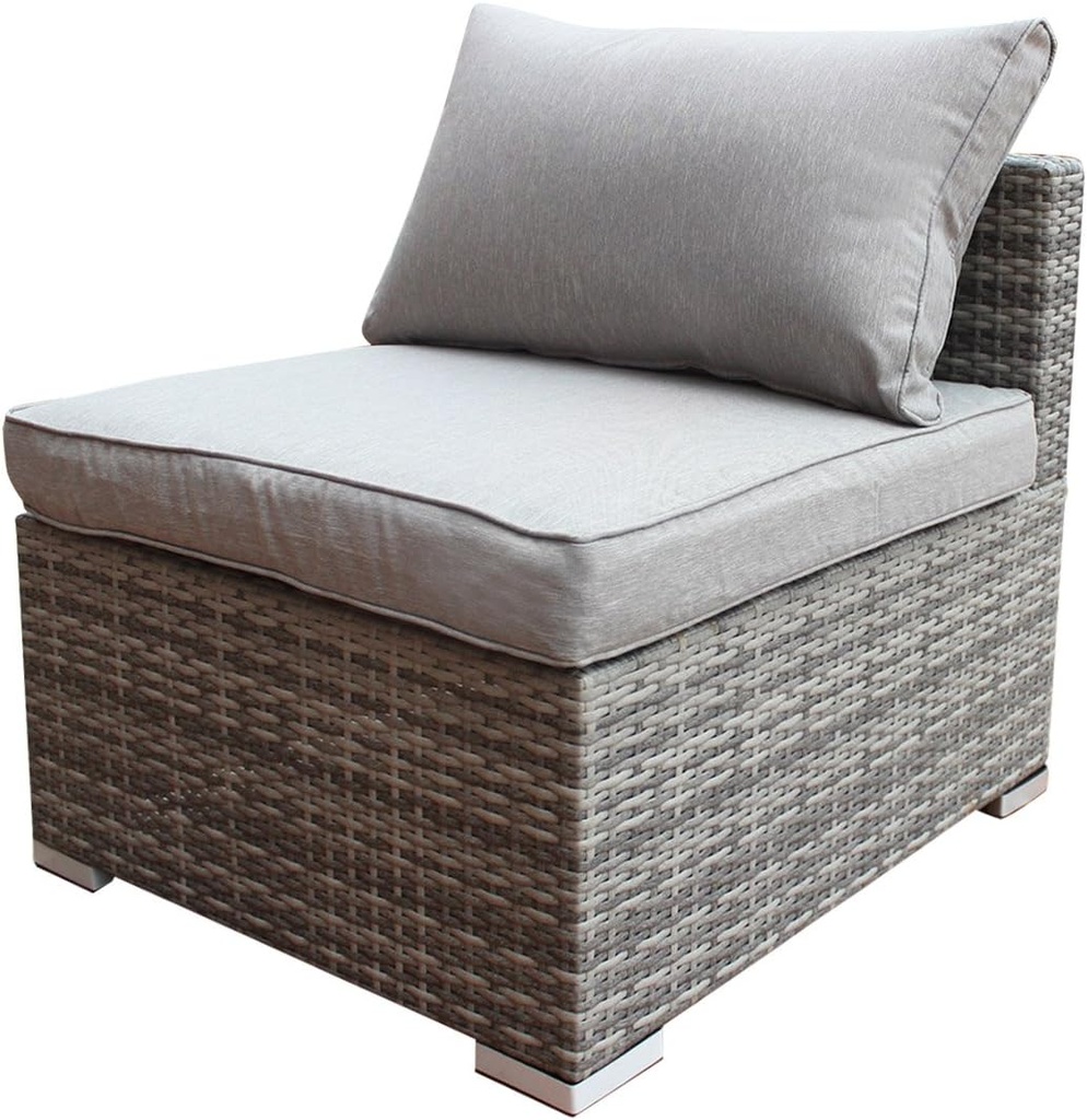 Tangkula Wicker Sofa Outdoor Patio Wicker Infinitely Combination Sofa Set (C-Armless Sofa)