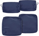 Outdoor Cushion Covers Replacement Patio Cushion Covers for Outdoor Sectional Sofa for Wicker Rattan Patio Furniture Conversation Set with Zipper Fit (4, 25.6" Blue)