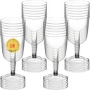 Bexter 18 Pack Disposable Plastic Wine Glasses – 6.3 oz Stemmed Clear Plastic Cups for Wine, Champagne, or Cocktails – Elegant Drinkware for Outdoor Events, Parties, Weddings, Catering