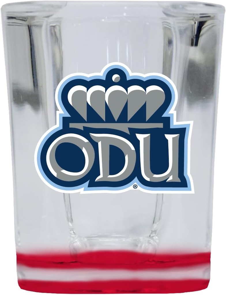 R and R Imports Old Dominion Monarchs 2 Ounce Shot Glass Square Red Base Officially Licensed Collegiate Product 2-Pack