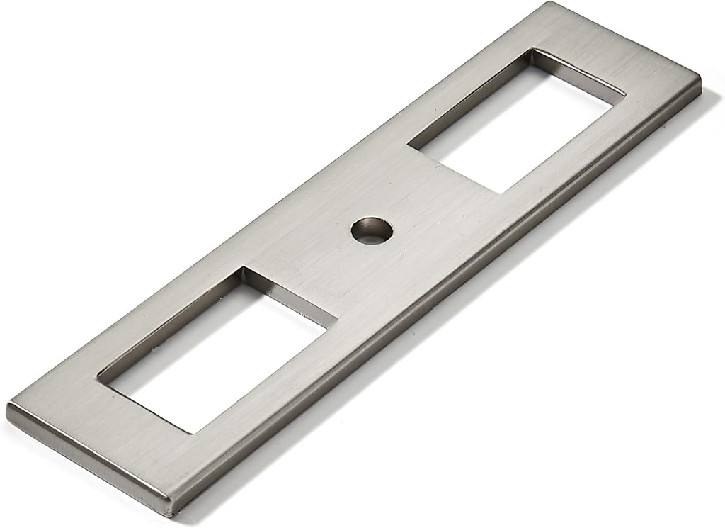 khtumeware 4 Inch Brushed Satin Nickel 5-Pack Knob Cabinet pulls Back Panel Solid Cabinet and Drawer Backplate for Kitchen, Bathroom, and Furniture Pull Handles