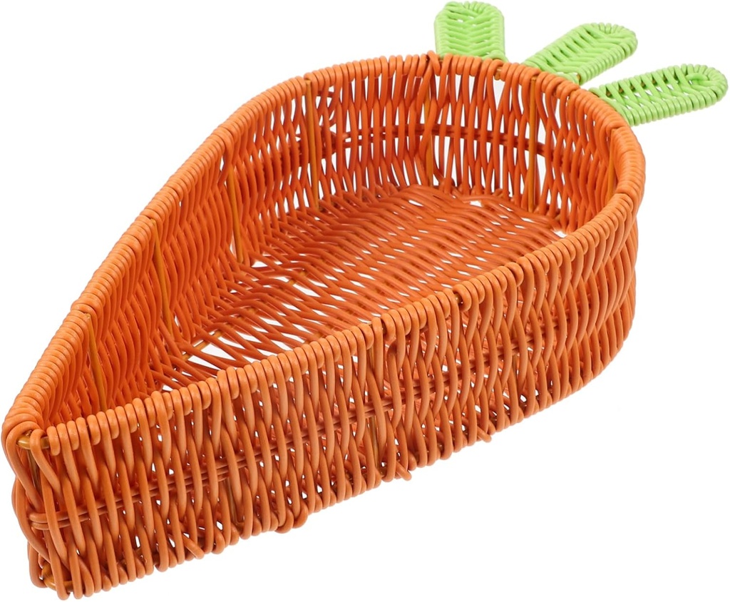 ABOOFAN Rattan Carrot Shape Basket Fruit Container Pantry Storage Picnic Baskets Decorative Bread Box