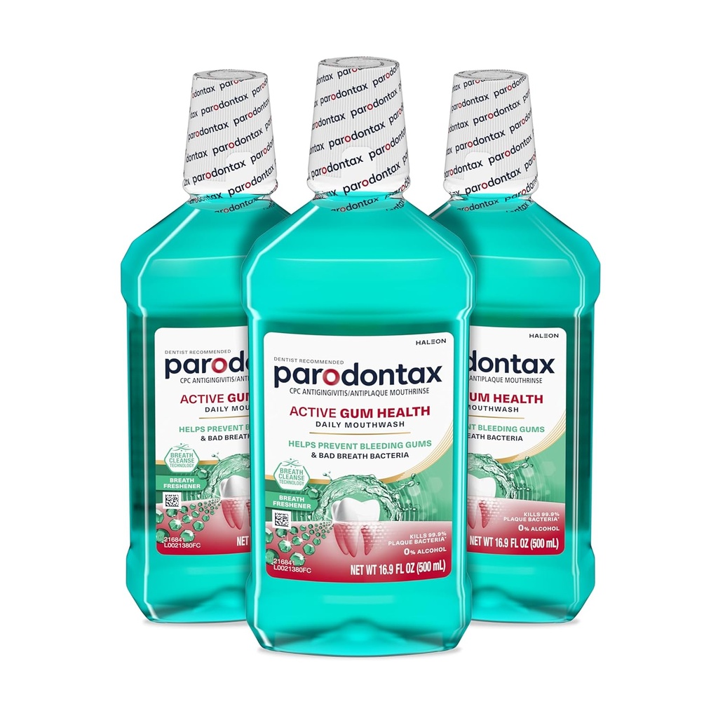 Parodontax Active Gum Health Breath Freshener Mouthwash, 3 x 16.9 fl oz